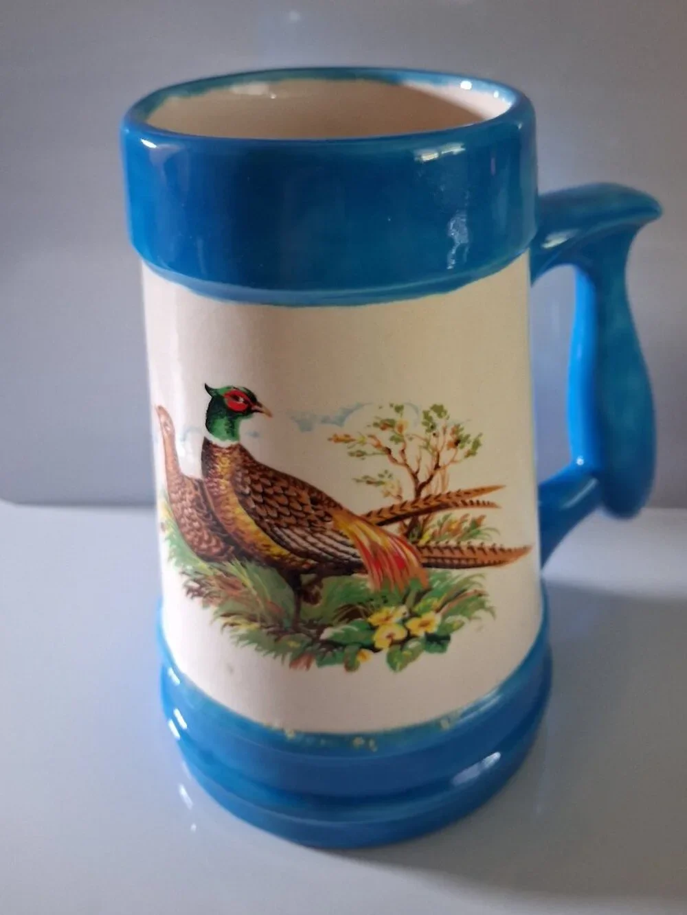 Vintage Ceramic Mug featuring pheasants